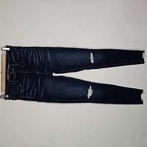 American Eagle next level stretch size 4 dark wash super high rise jeggings